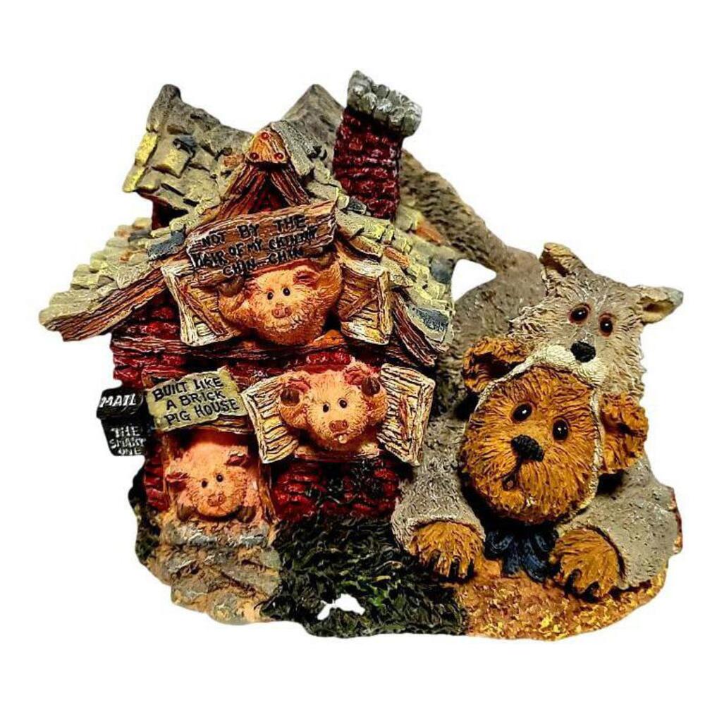 Vintage Boyds Beary Tales Three Little Pigs Figure In Box #2456 Figurine